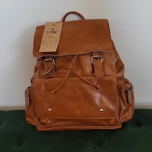S-Zone | Bags | Nwt Szone Brown Leather Backpack | Poshmark display picture 3